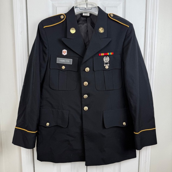 army dress blue ribbons Army 2723 Interwoven One Color Infantry Blue Shoulder Cord main image 1